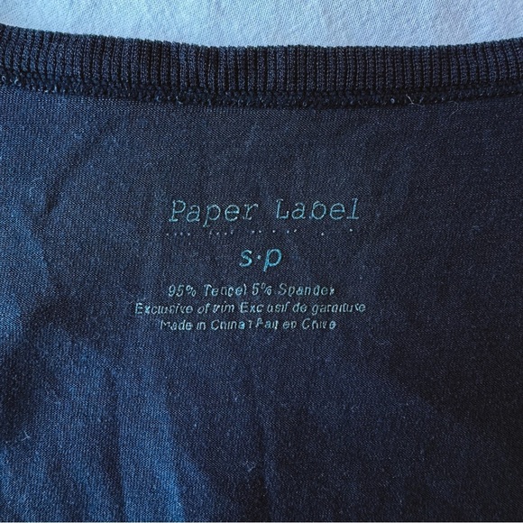 Paper Label Navy Long Blue T-Shirt - Picture 2 of 3